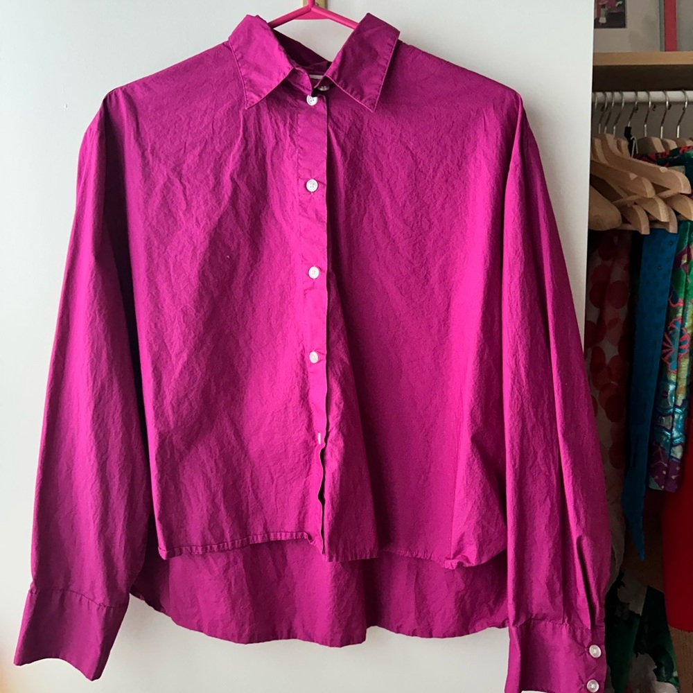 H&M Fuchsia Button-Down Shirt